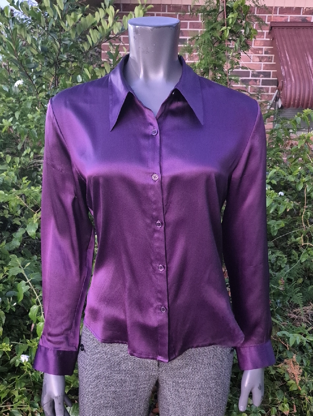 Paul Harris Design Ladies Vintage Purple Pure Silk Blouse